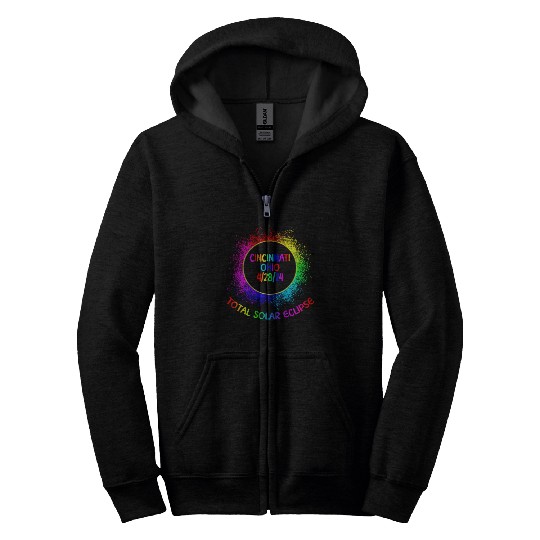 Total Solar Eclipse Cincinnati Ohio 4/28/24 Kids Zip Hoodies
