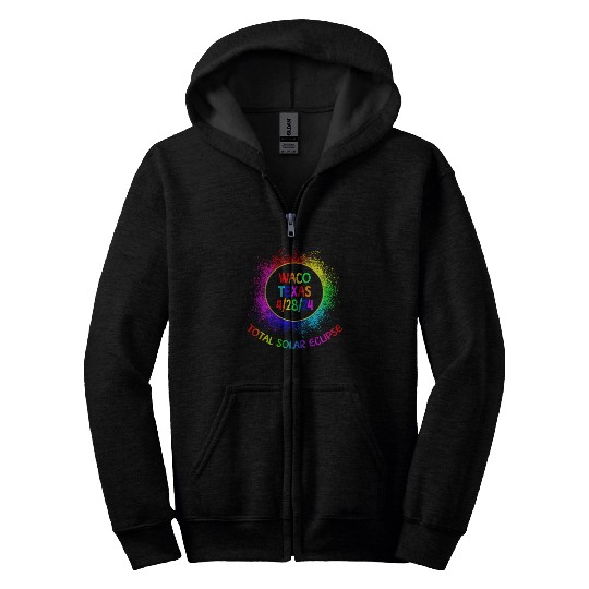 Total Solar Eclipse Waco Texas 4/28/24 Kids Zip Hoodies