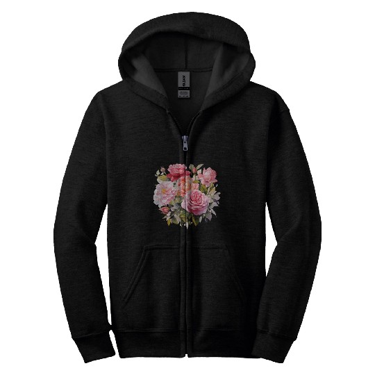 Nature's Artistic Elegance English Rose Tapestry Zip Hoodies