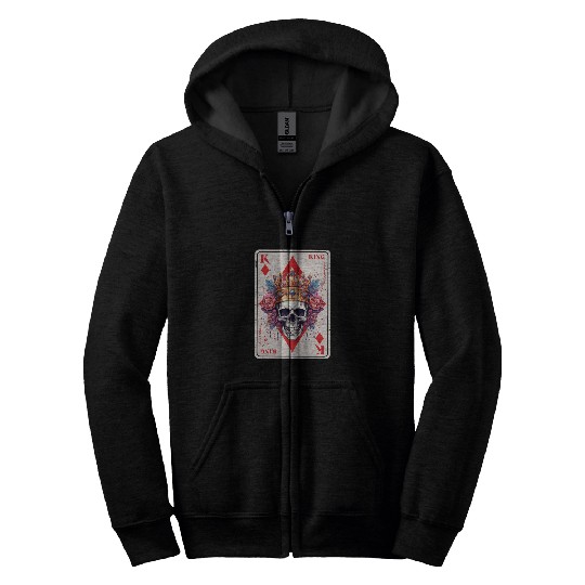 Gothic Card Game Halloween Scary Horror Zip Hoodies