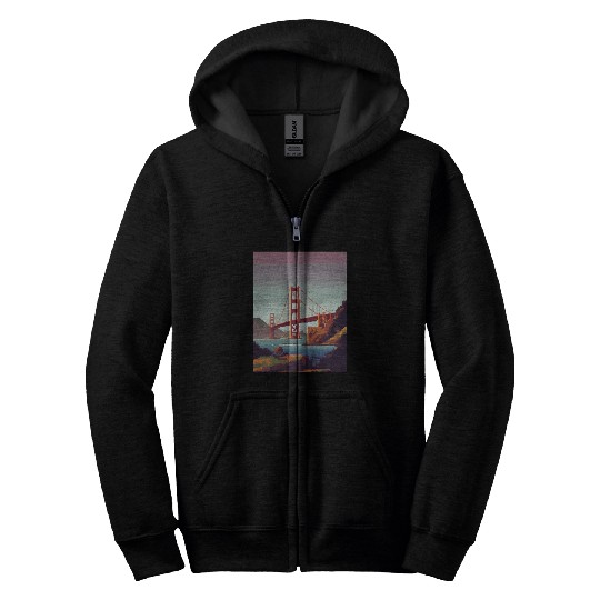 Golden Gate Bridge California Zip Hoodies, Golden Gate