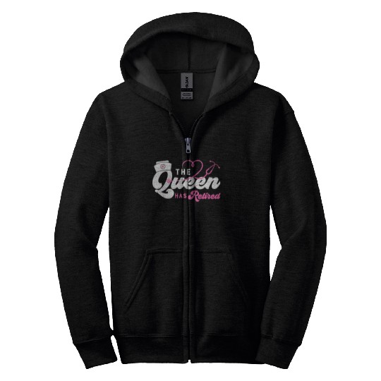 The Queen Retired nurse Zip Hoodies