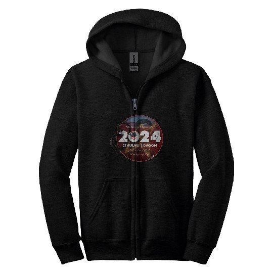 Why vote for a lesser evil? Cthulhu and Dagon 2024 Zip Hoodies