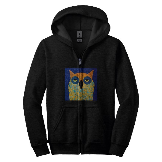 Mod Owl: Bored Owl Zip Hoodies