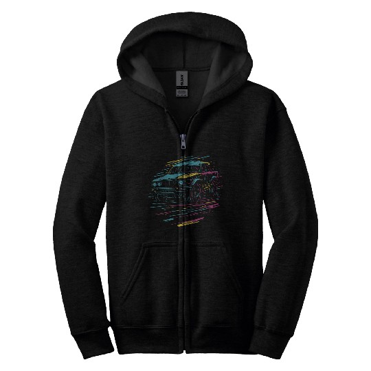 Neon Car Dreams Zip Hoodies