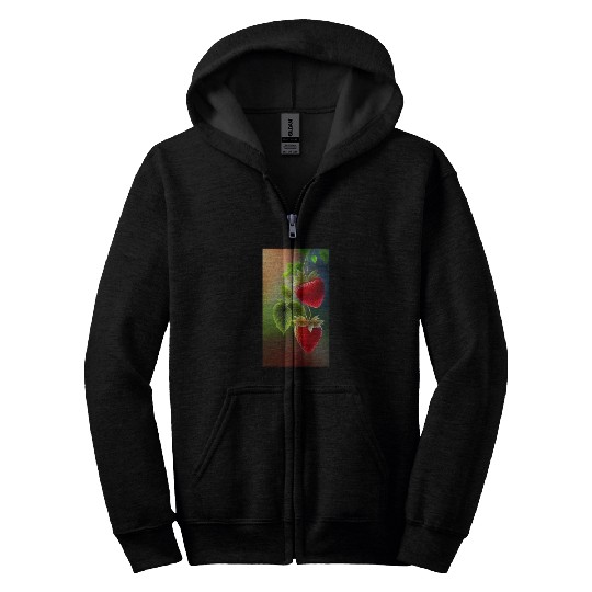This design is strawberry fruit Zip Hoodies