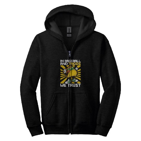 Taco Mexican Food Baseball Card Baseball Player Zip Hoodies