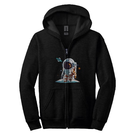 Astronaut Explore on Space Zip Hoodies