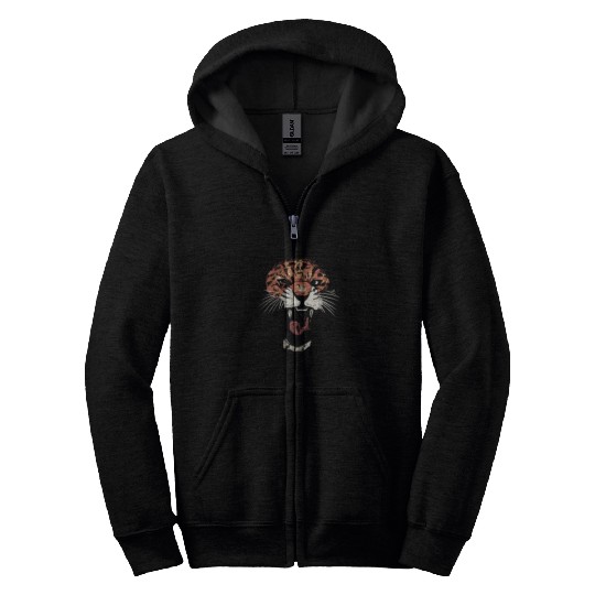 Angry Jaguar Zoologist Gift Zip Hoodies