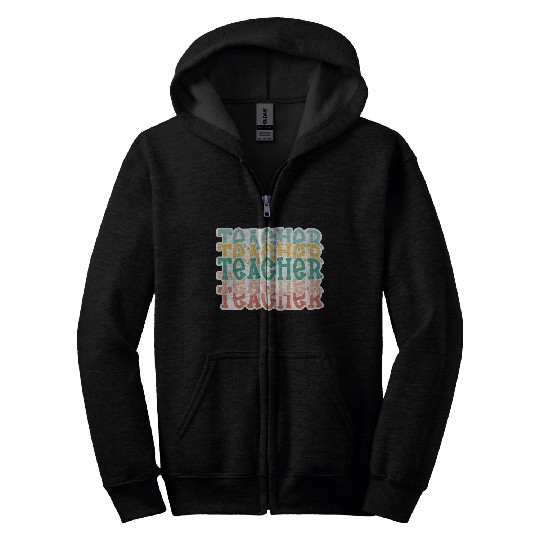 Teacher Stacked Zip Hoodies