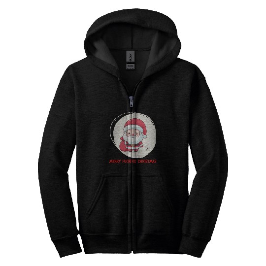 Cute Bad Santa Zip Hoodies