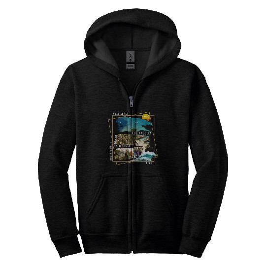 West Coast Los Angeles California Beach Zip Hoodies