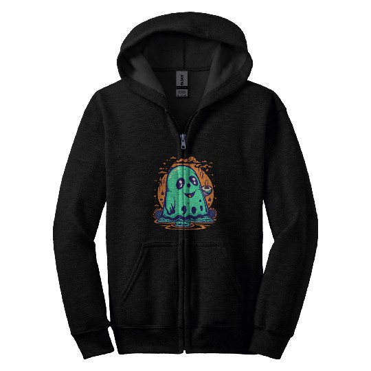 Weird ghost N5 Zip Hoodies