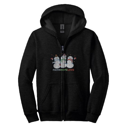 Religious Family Faith Hope Love Christmas Zip Hoodies