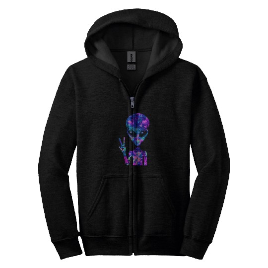 Alien victory Zip Hoodies