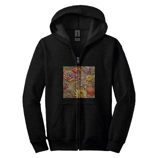 Impressionist Blossoms Tapestry Zip Hoodies