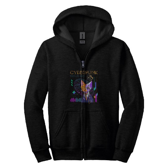 Cyborg Retro Gamer Scifi Zip Hoodies