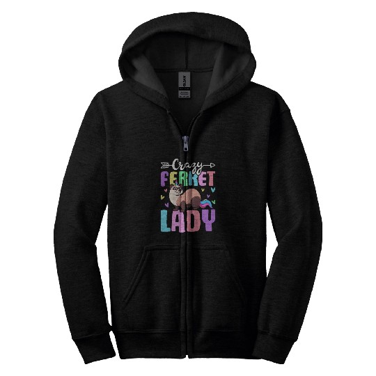 Female Ferret Lover Zip Hoodies