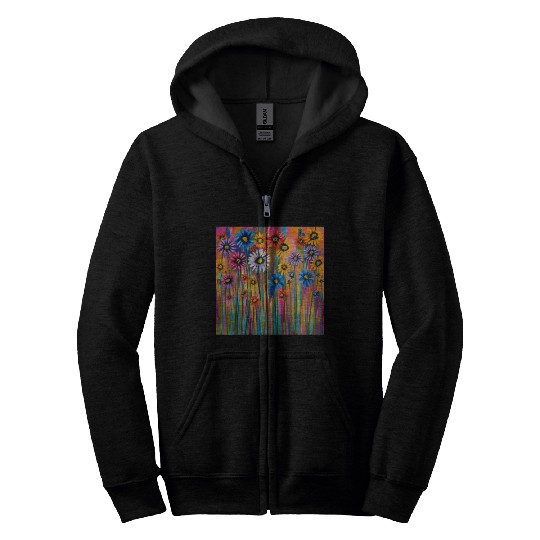 Wildflowers graffiti Zip Hoodies