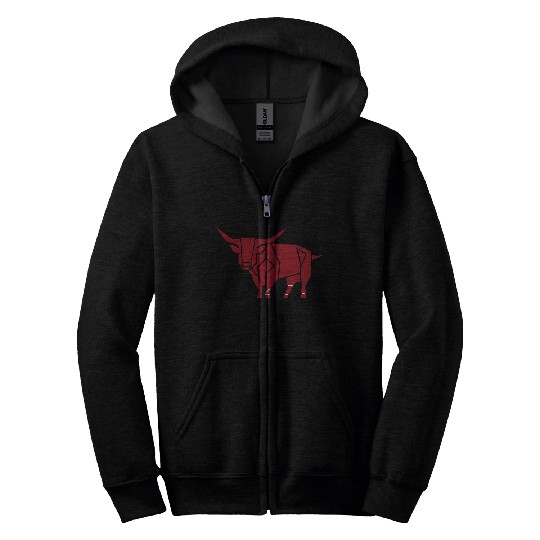 Courageous Bull Heart Zip Hoodies