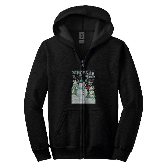 Funny Cranky Snowman Zip Hoodies