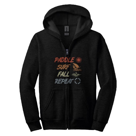 Paddle Surf Fall Repeat Zip Hoodies