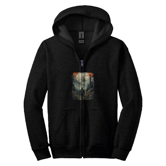 Forest nature trekking adventure Zip Hoodies