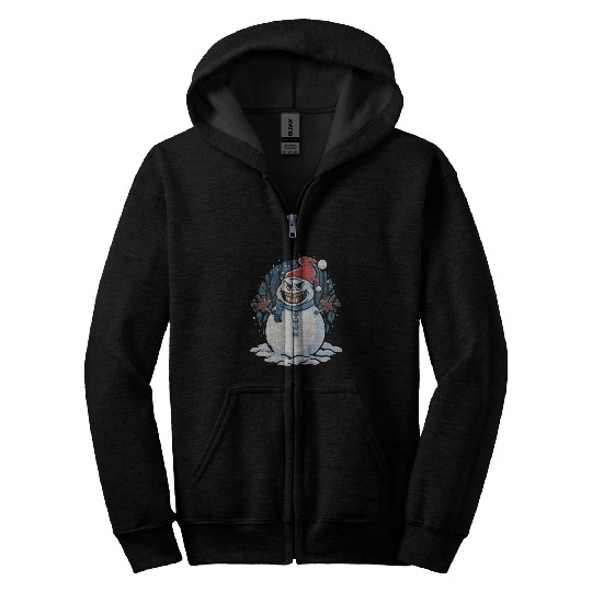 frosty snowman creepy Zip Hoodies