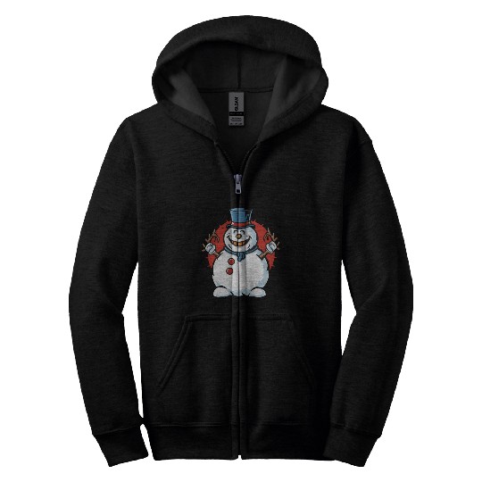 frosty snowman creepy Zip Hoodies