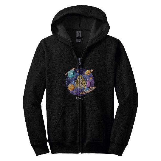 Virgo zodiac sign Zip Hoodies