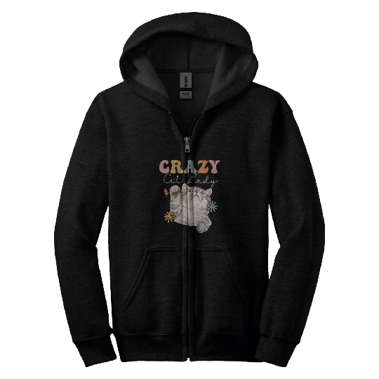 Groovy Cat Lover Zip Hoodies