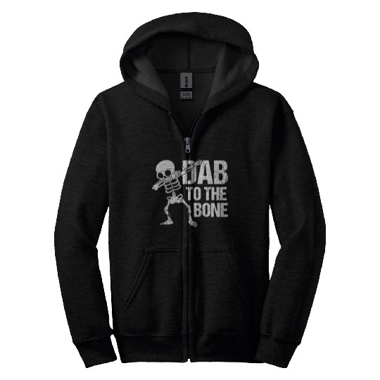 Dab To The Bone Dancing Skeleton Halloween Zip Hoodies