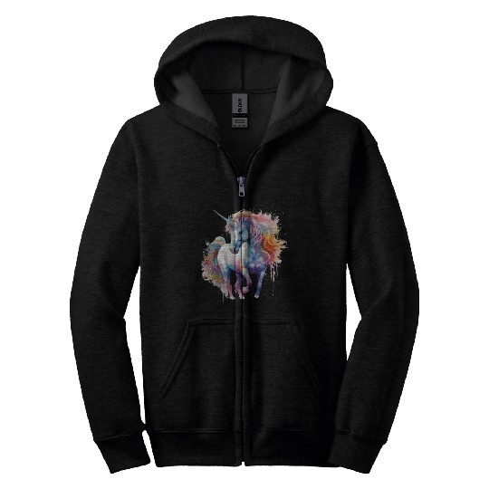 Enchanting 3D Unicorn Delightful Design! Zip Hoodies