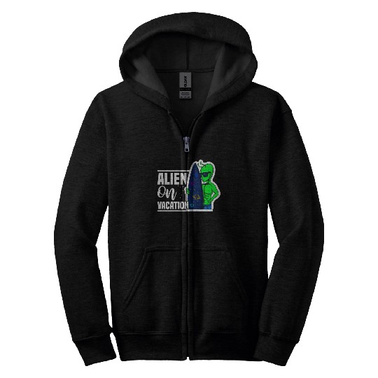 Alien, Aliens, UFO, UAP, Space Unknown Flight Zip Hoodies