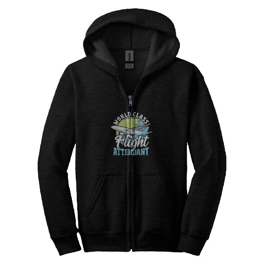 World Class Flight Attendant Aviation Zip Hoodies