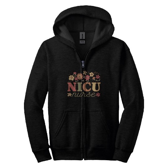 NICU Nurse Floral Tribute Zip Hoodies