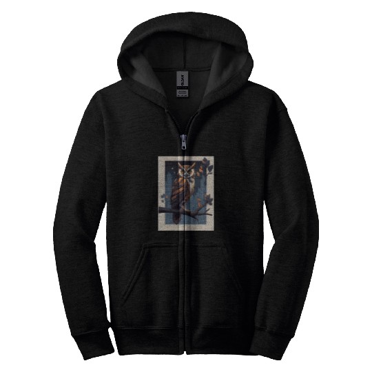 Night Owl Geometry Zip Hoodies