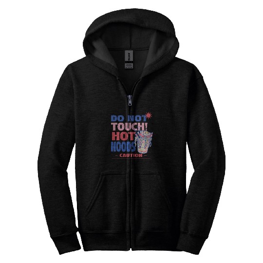 Funny "Do Not Touch Hot Noods" Cup Noodle Graphic Zip Hoodies