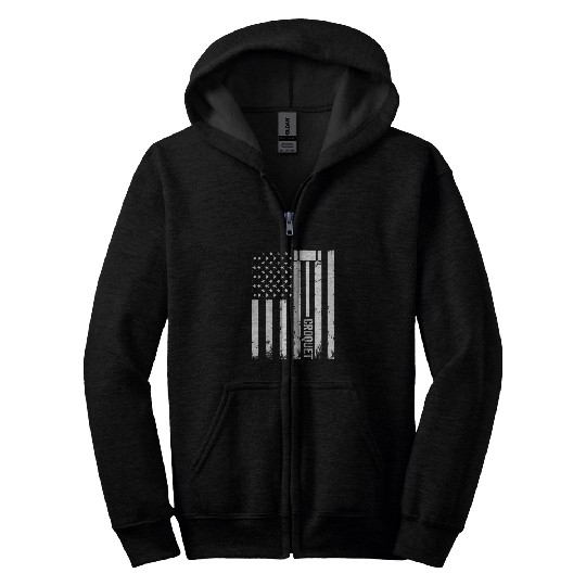 Croquet Player US Flag Croquet Zip Hoodies