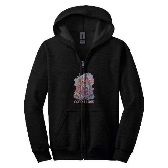 Let's Go Candy Land Graphic Zip Hoodies