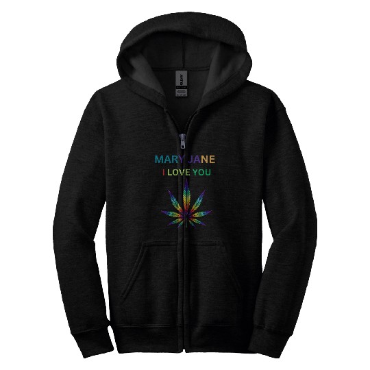 MARY JANE, Marijuana lover, Cannabis Zip Hoodies