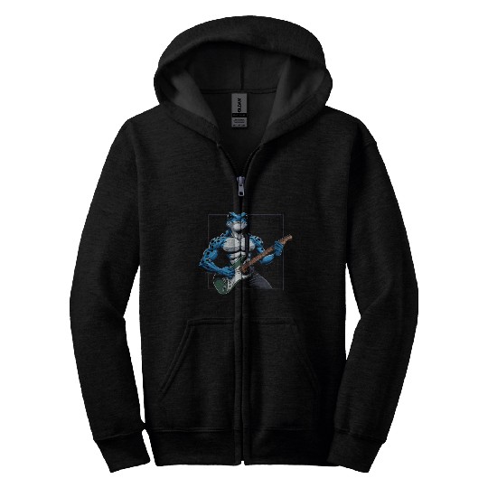 Poison dart frog guitar Zip Hoodies