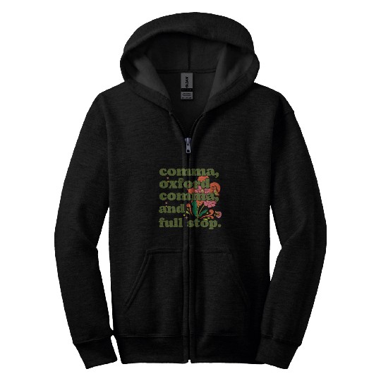 Oxford comma. For grammar students and teachers Zip Hoodies