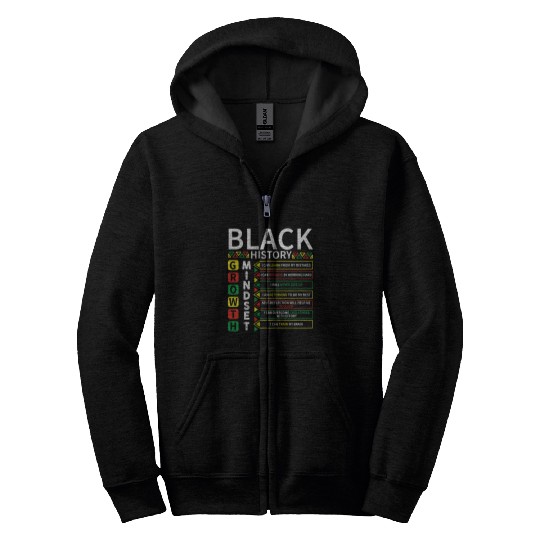 Growth Mindset Definition Black History Month Zip Hoodies