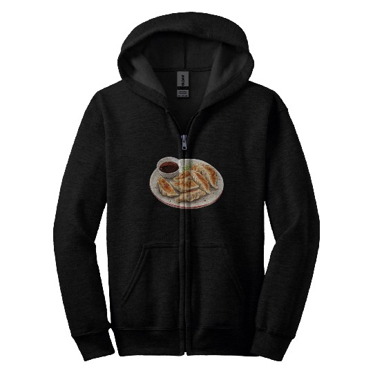 Japanese Pan Fried Dumpling Gyoza Zip Hoodies