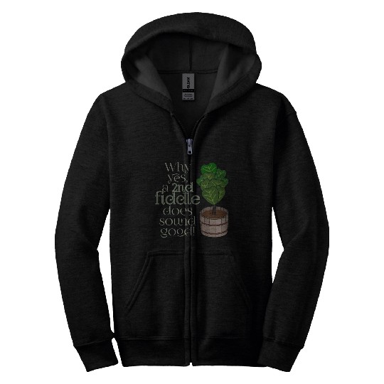 2nd fiddle... leaf fig Zip Hoodies