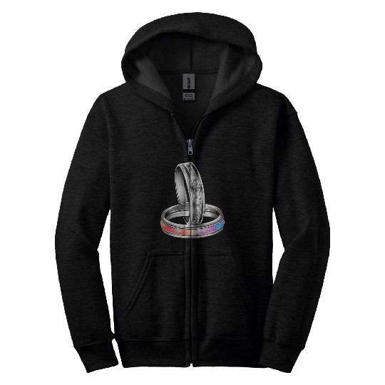 Interlocking Rings Jewelry Wedding Bands Zip Hoodies