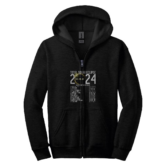 North America Tour 2024 Totality Solar Eclipse Zip Hoodies