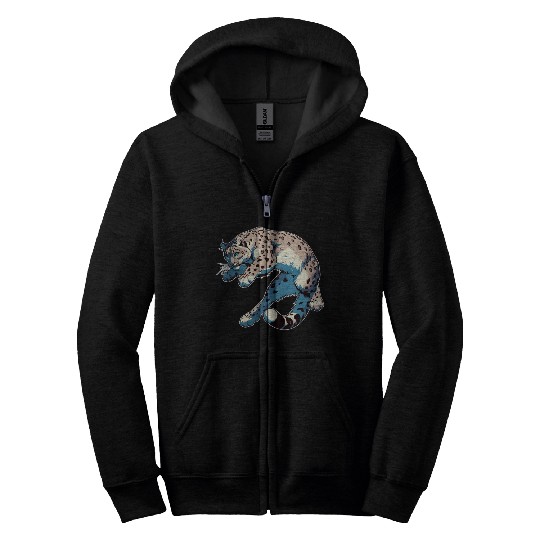 Snow Leopard Leopard White Leopard Zip Hoodies