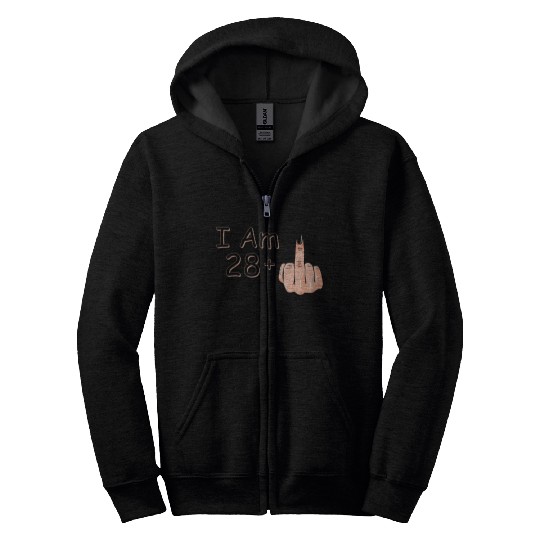 I Am 28 + 1 Middle Finger Zip Hoodies I Am 28 Plus,